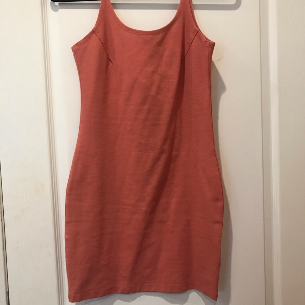 coral body con dress
